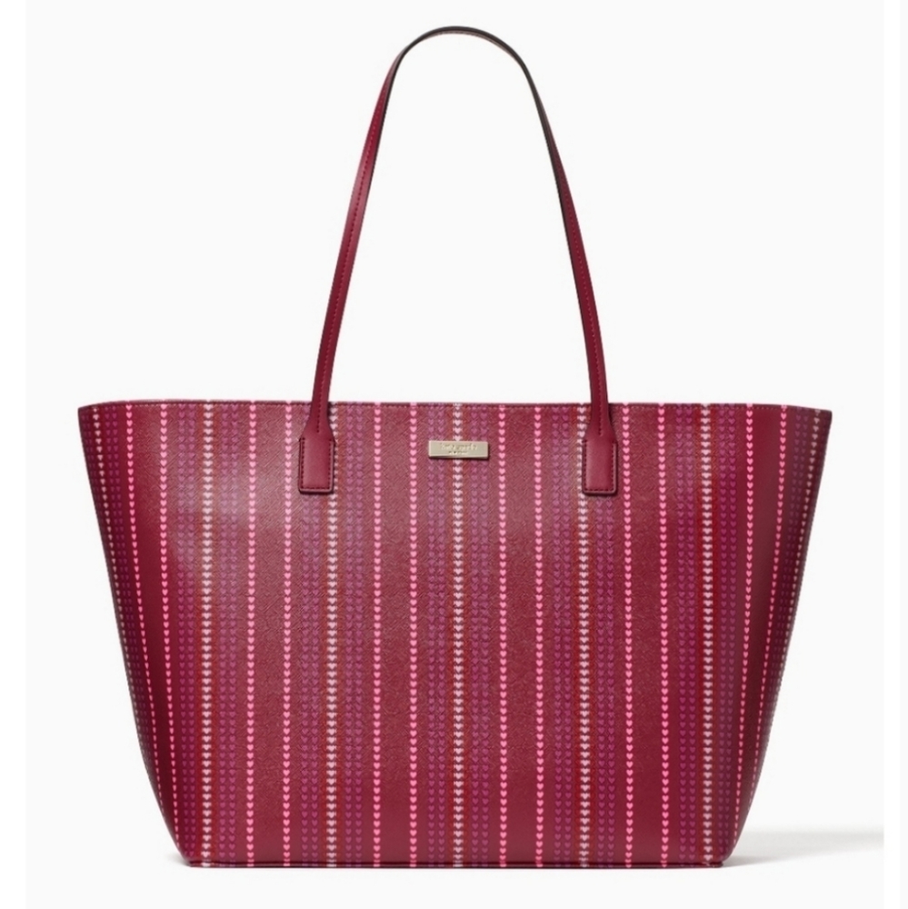 💸SALE Kate Spade Margareta Saffiano Heart Stripe Tote